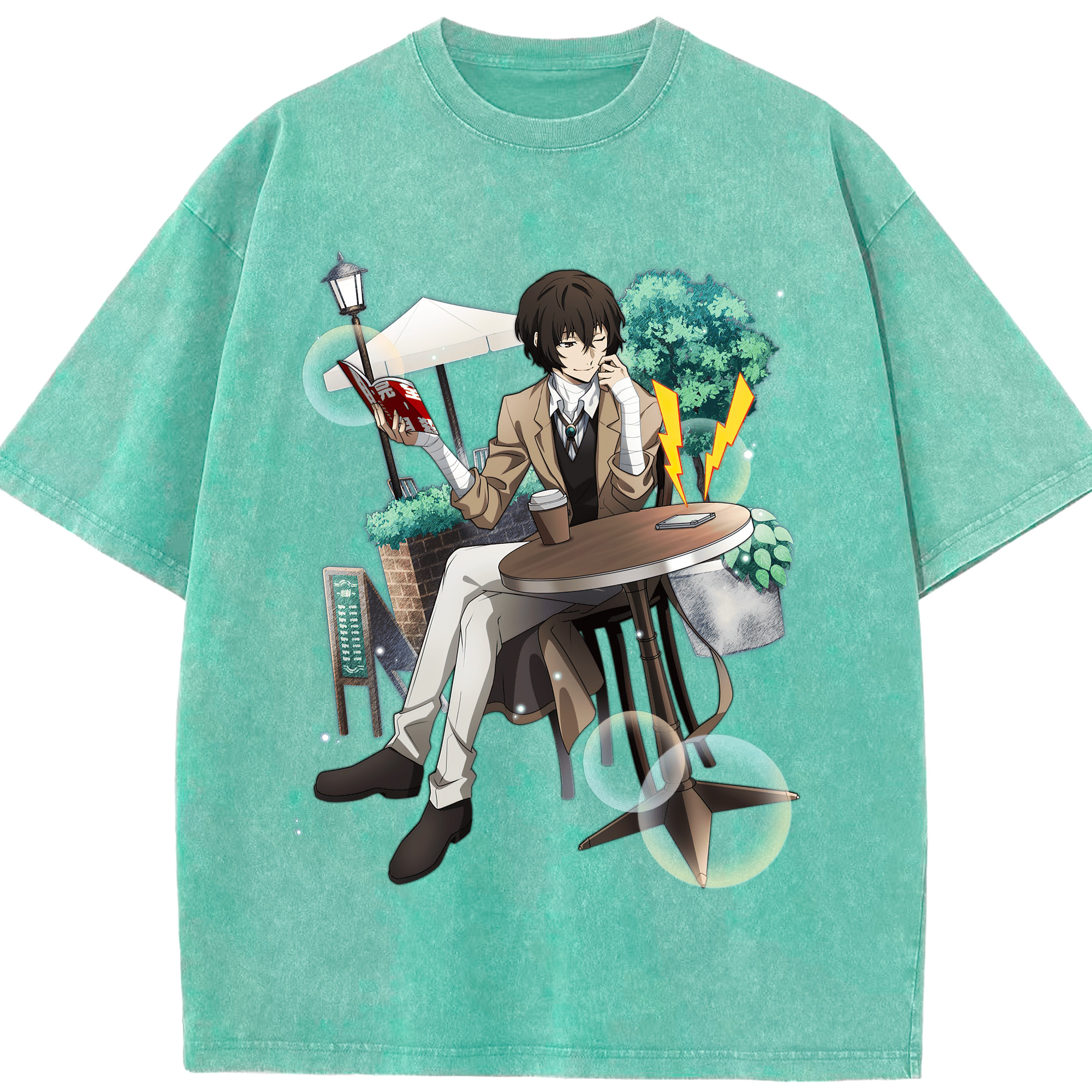 （画像用） 文豪ストレイドッグス Bungo Stray Dogs 綿100% ヴィンテージ風 半袖Tシャツ（フロントプリント）